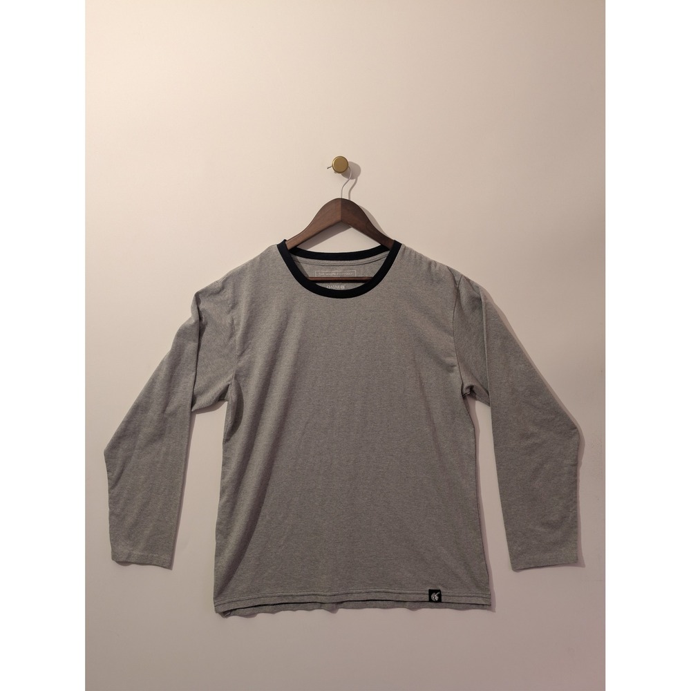 The White Company Qatar Airways Shirt Mens M Gray Long Sleeve Ringer Excellent